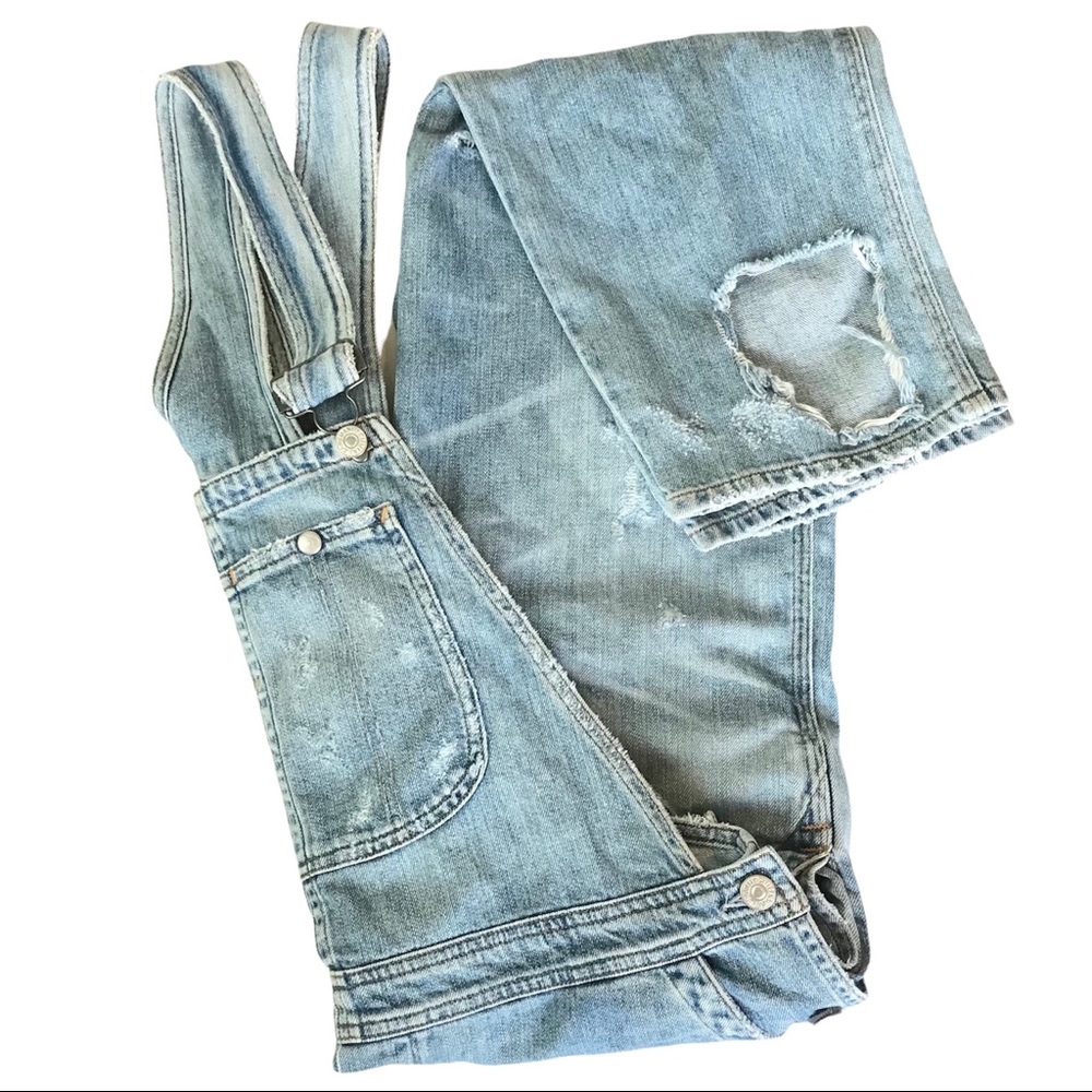 Citizens of Humanity Quincey Crop Overall L Large Wasteland Distressed 1514 365